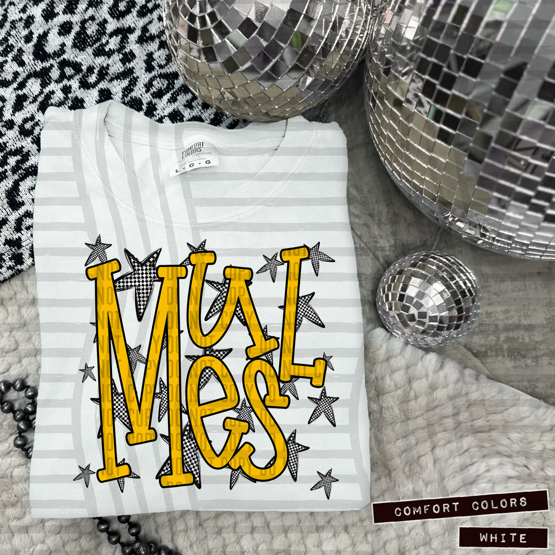 Yellow Staggered DTF Print