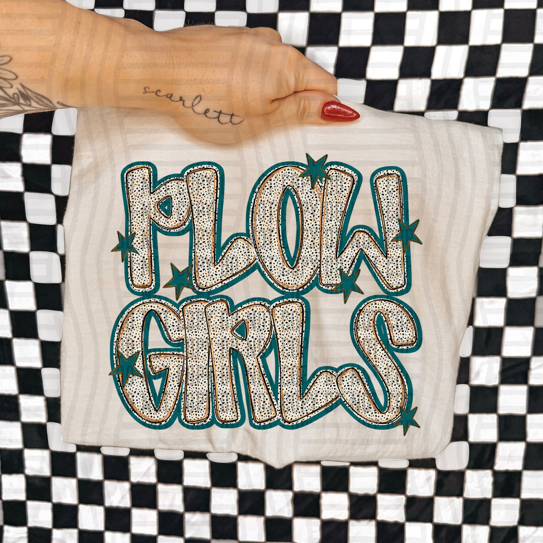 Teal Dotty DTF Print