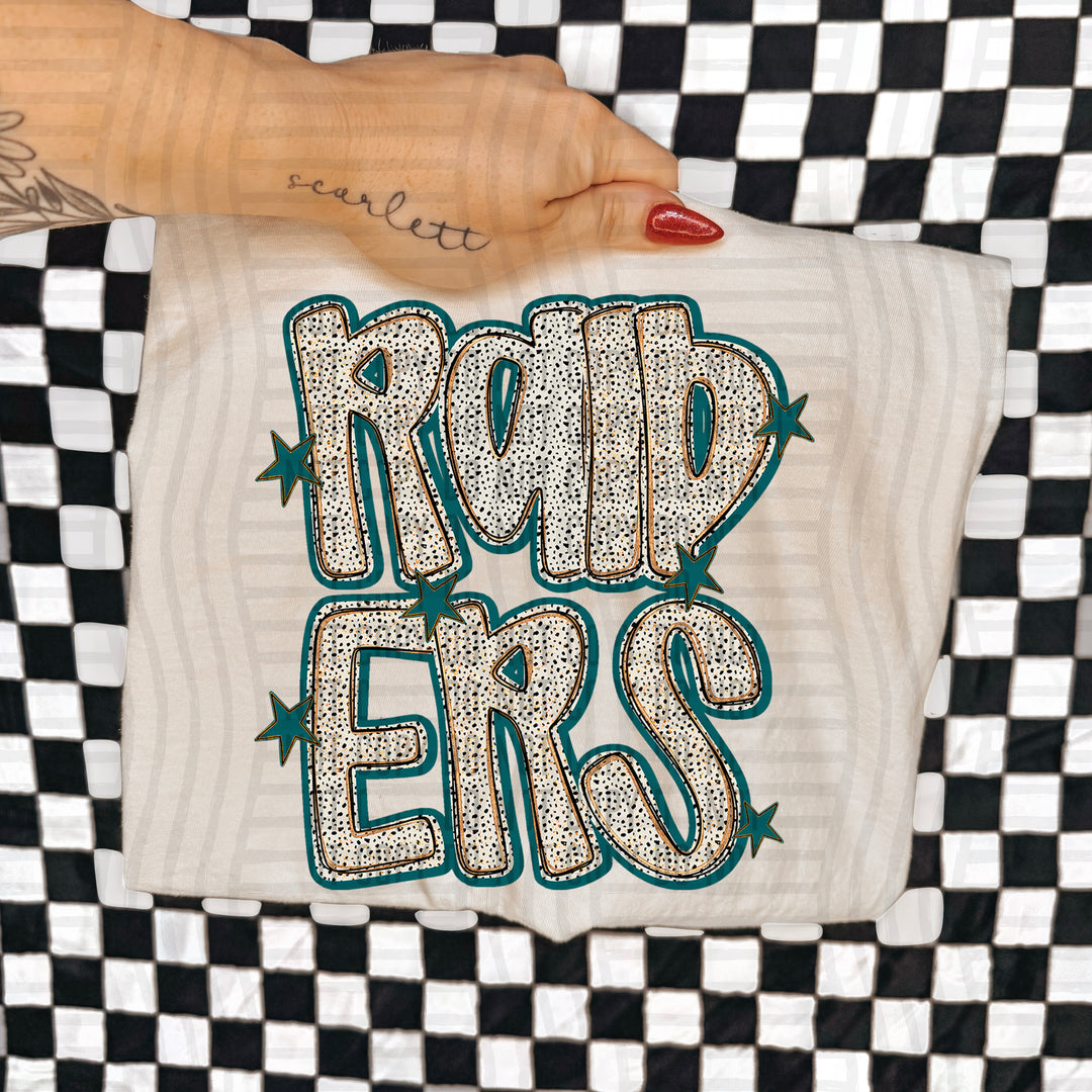 Teal Dotty DTF Print