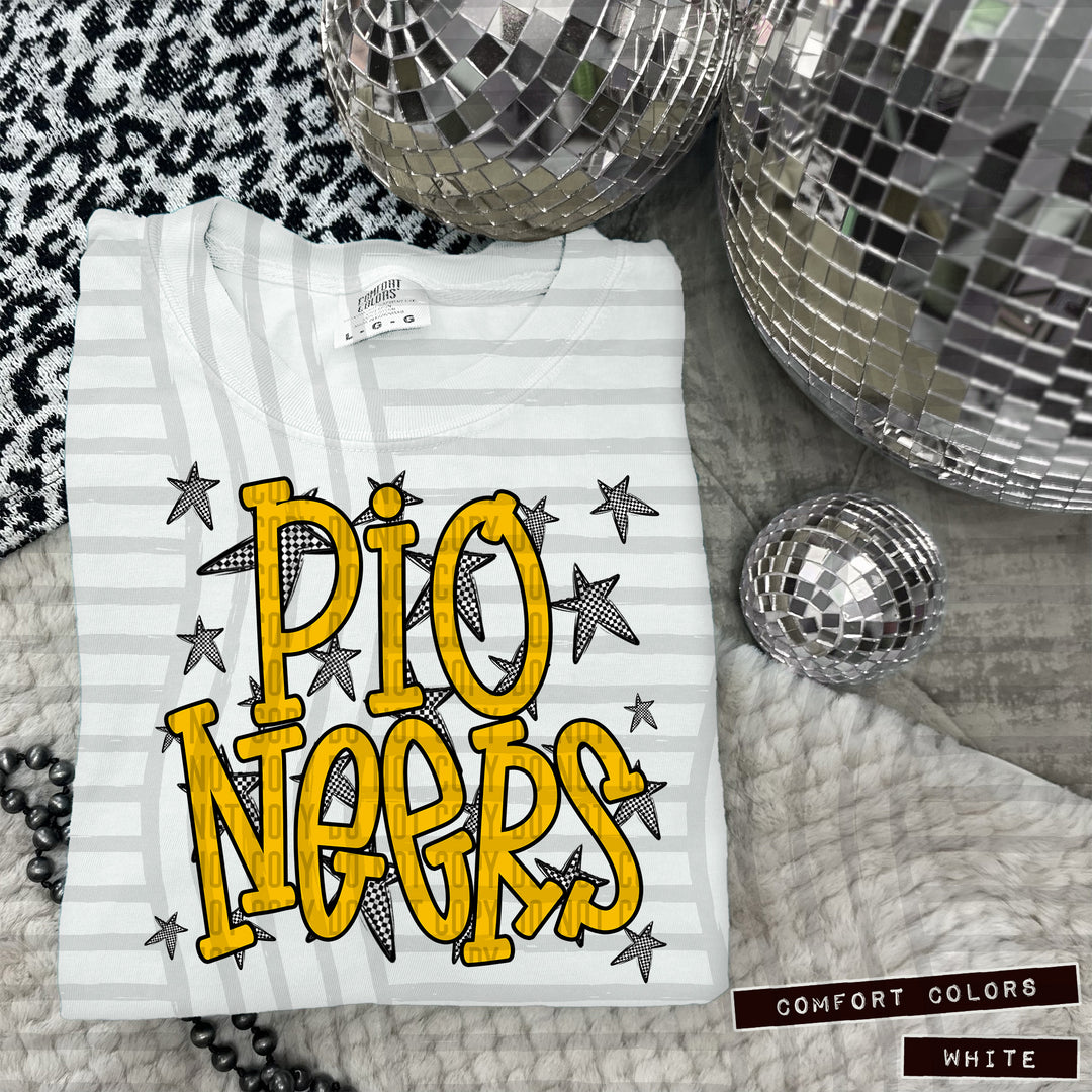 Yellow Staggered DTF Print