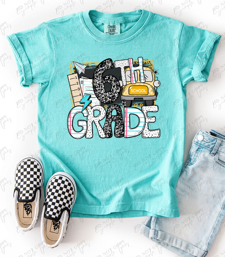 Back To School Bus Grade Levels DTF Print