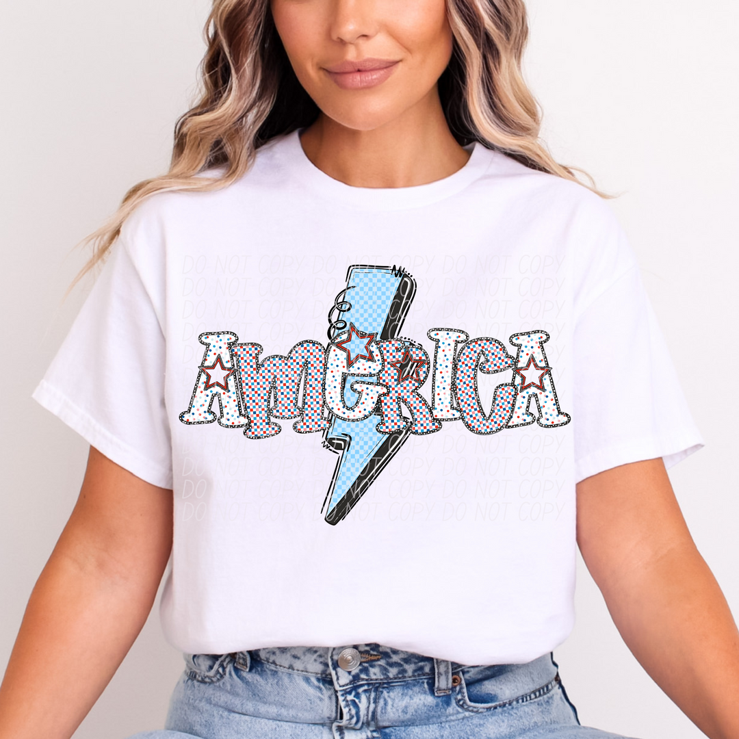 America Bolt DTF Print