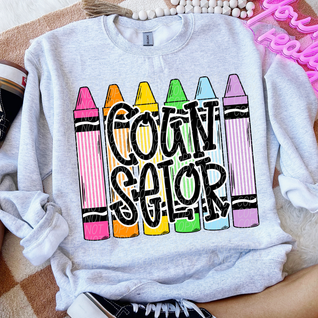 Crayon Back To School DTF Print