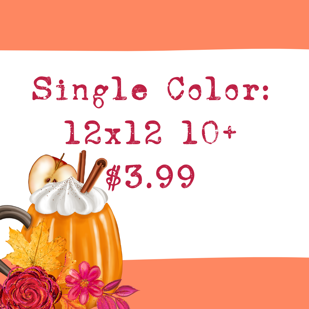 Custom Traditional Screens One Color (10+) up to size 12x12