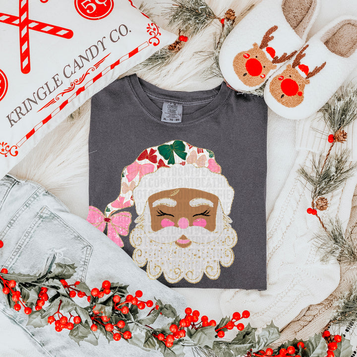 Glittered Up Santa DTF Print