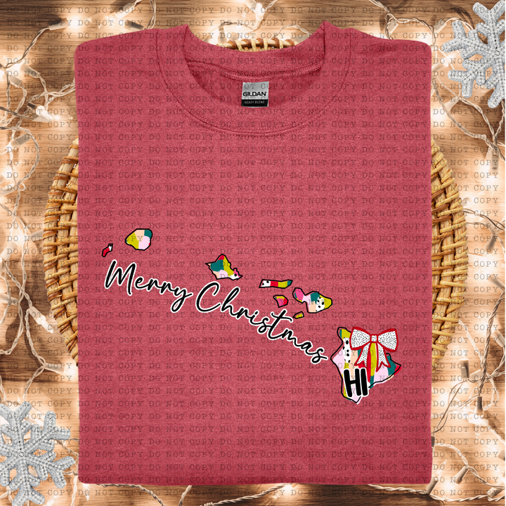 Messy Paint States Merry Christmas DTF Print