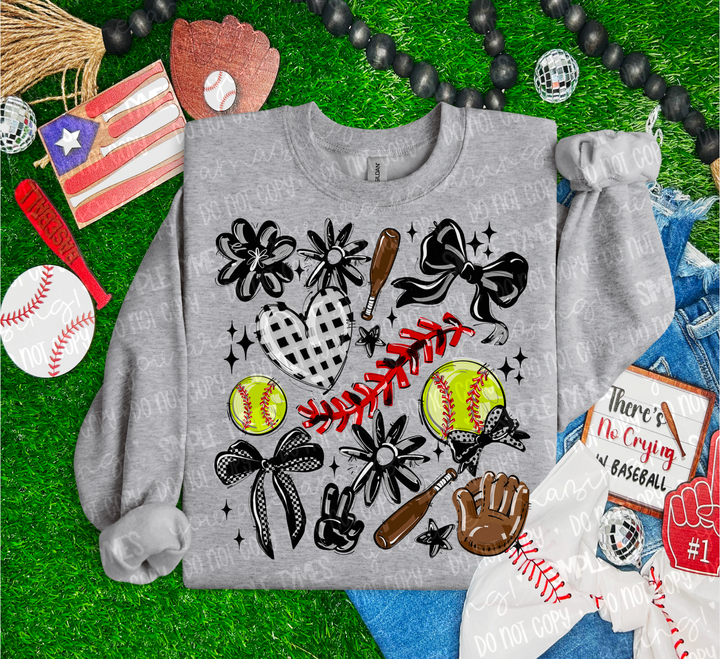 So Sporty Softball Collage DTF Print