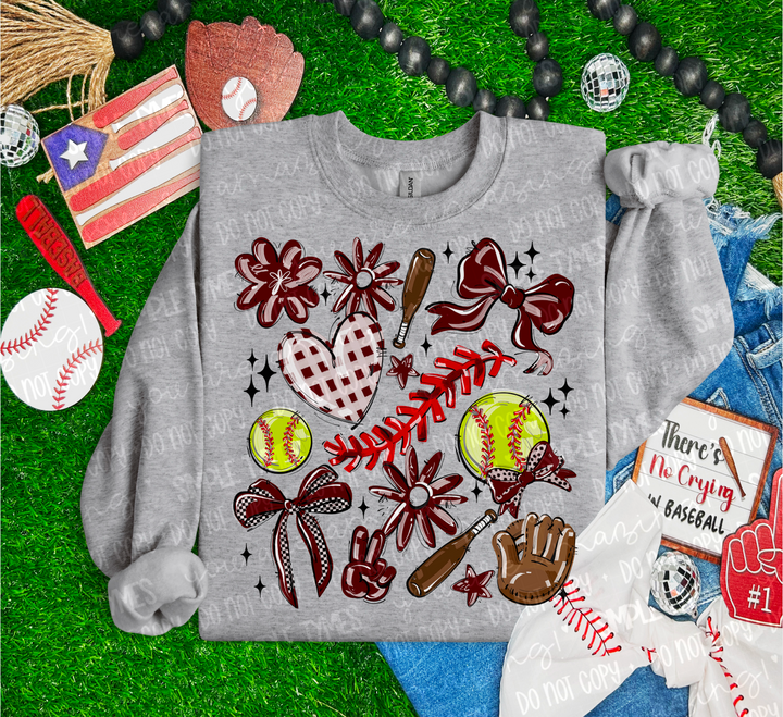 So Sporty Softball Collage DTF Print