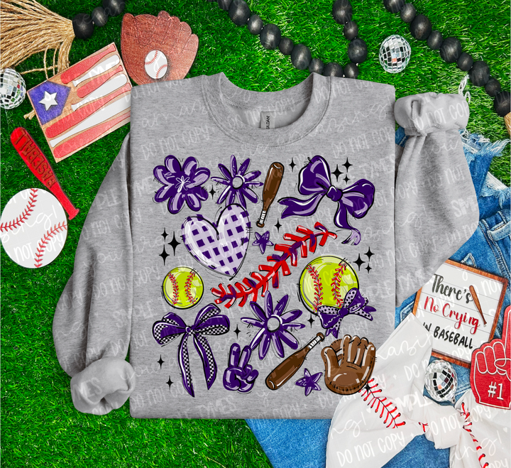 So Sporty Softball Collage DTF Print
