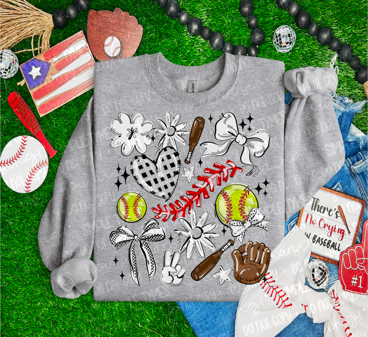 So Sporty Softball Collage DTF Print