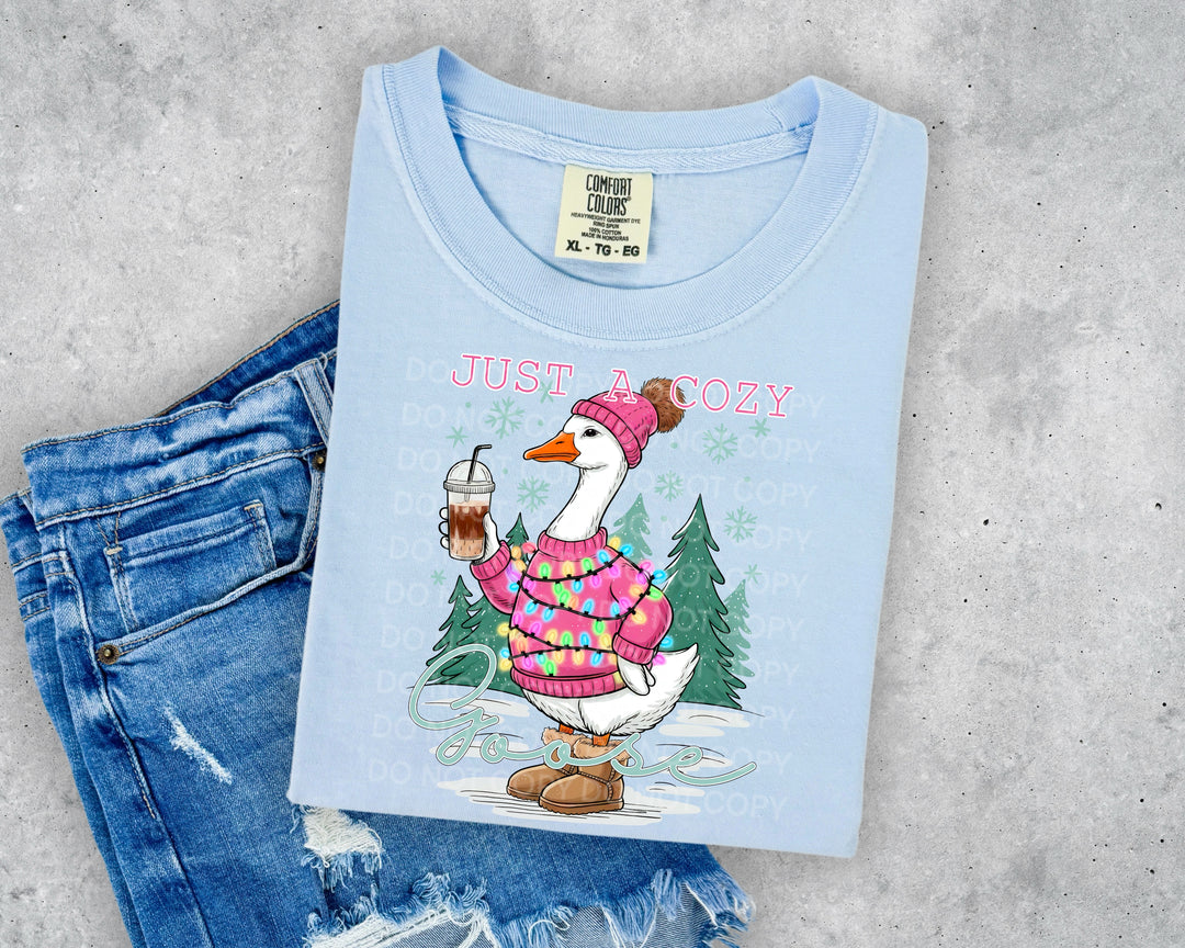 Just A Cozy Goose DTF Print