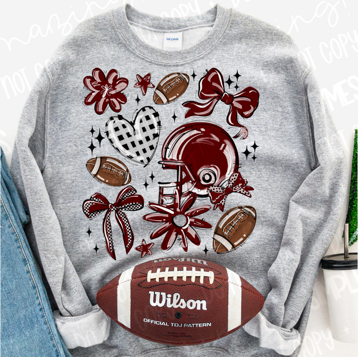 Play Ball Football Collage DTF Print