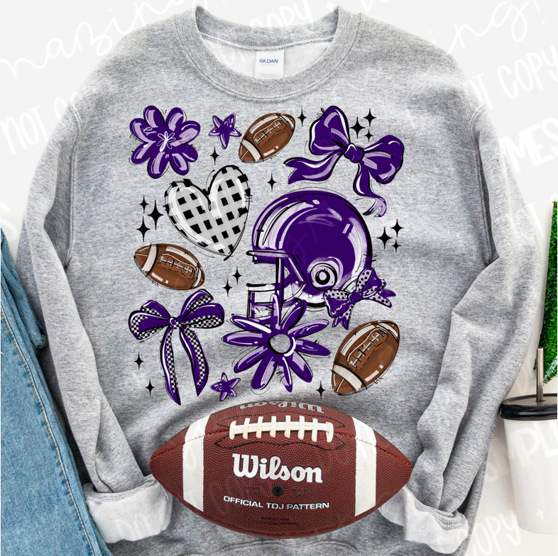 Play Ball Football Collage DTF Print