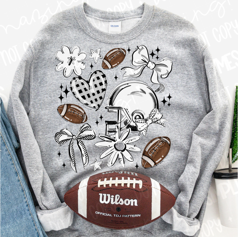 Play Ball Football Collage DTF Print