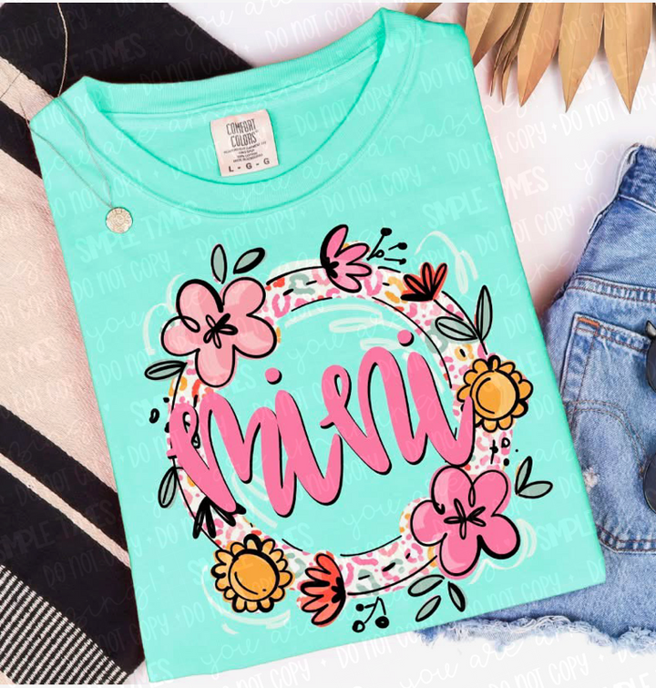 Floral and Leopard Names DTF Print