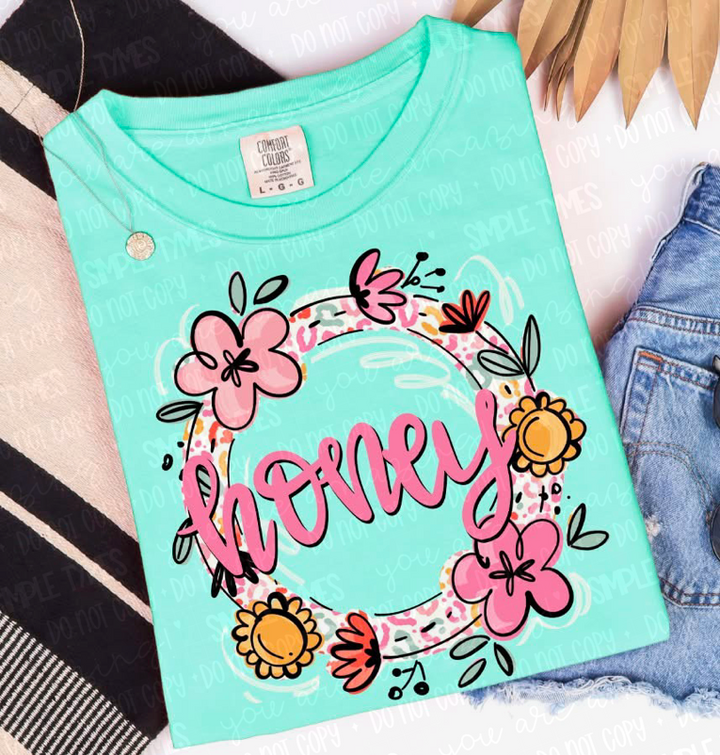 Floral and Leopard Names DTF Print