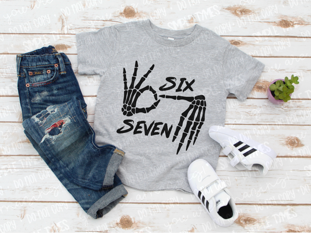Six Seven Skeleton Hands DTF Print