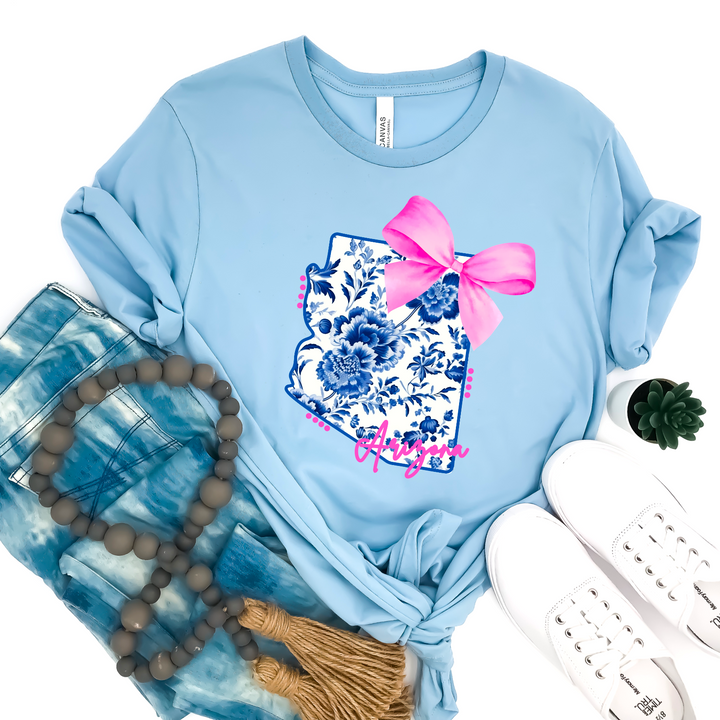 Blue Floral States DTF Print