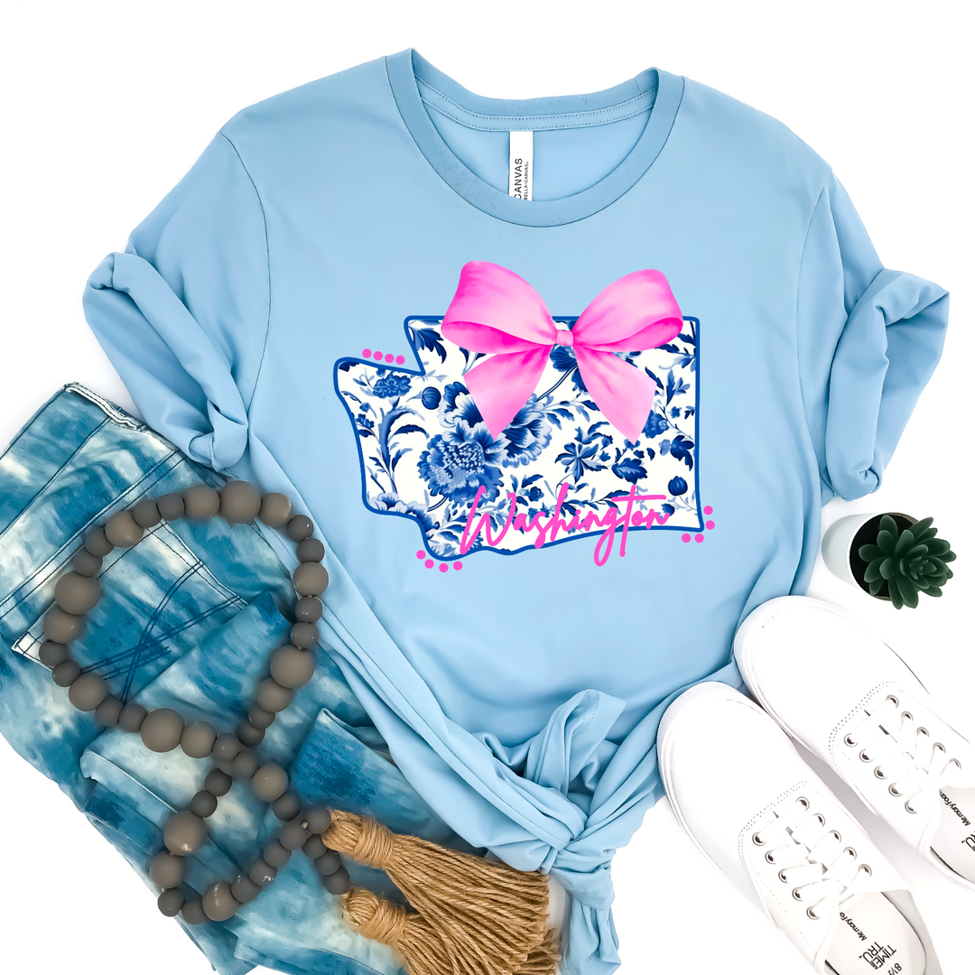 Blue Floral States DTF Print