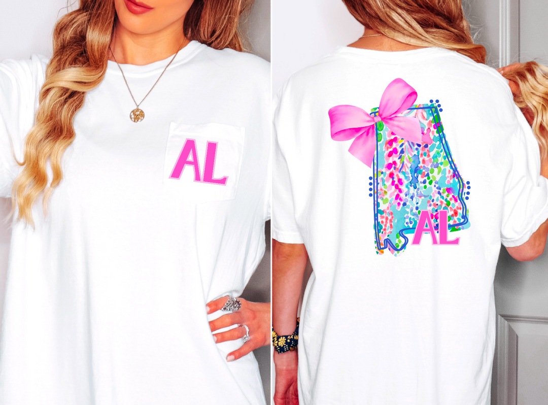 Lily Bow States FRONT DTF Print