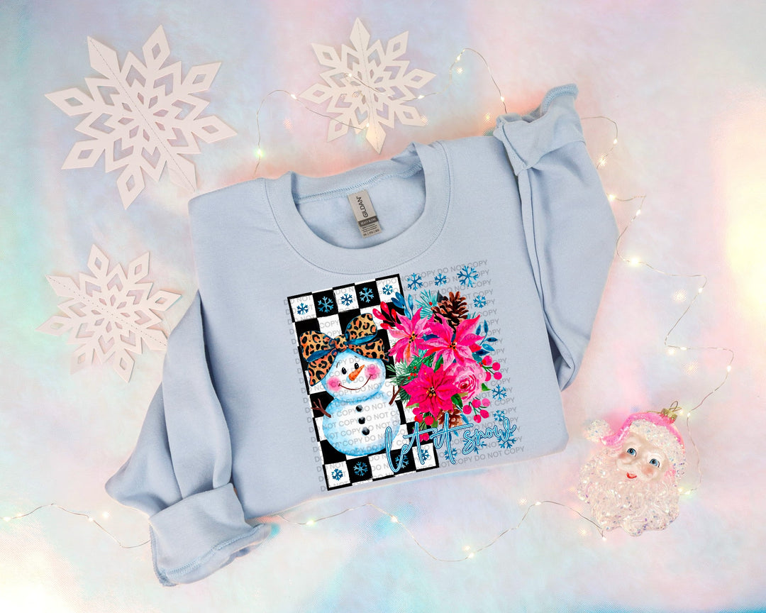 Cheetah Bow Snowman DTF Print