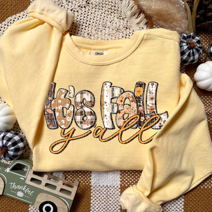 Its Fall Y’all Doodle DTF Print