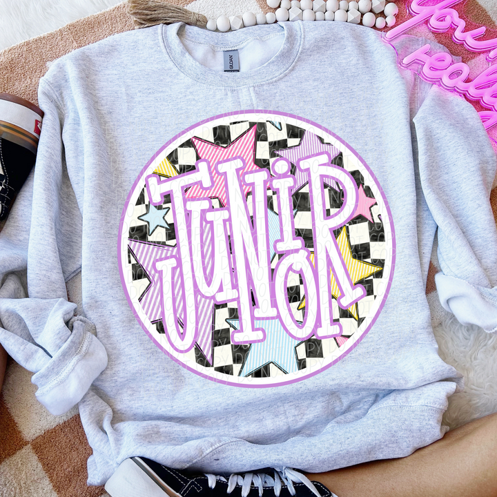 Back To School Stars Purple - Grade Levels DTF Print