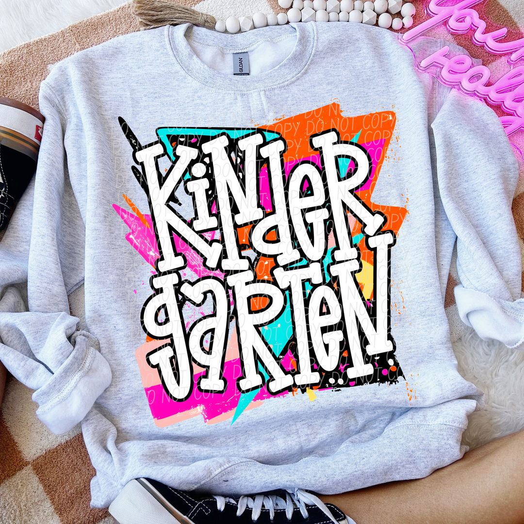 Bright Retro School Grades DTF Print