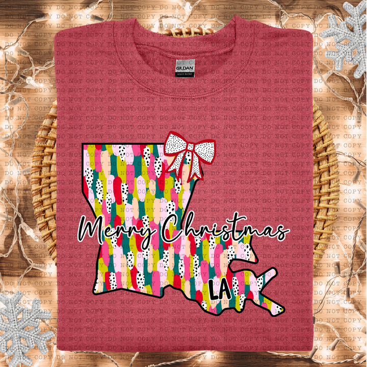 Messy Paint States Merry Christmas DTF Print