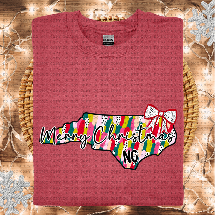 Messy Paint States Merry Christmas DTF Print