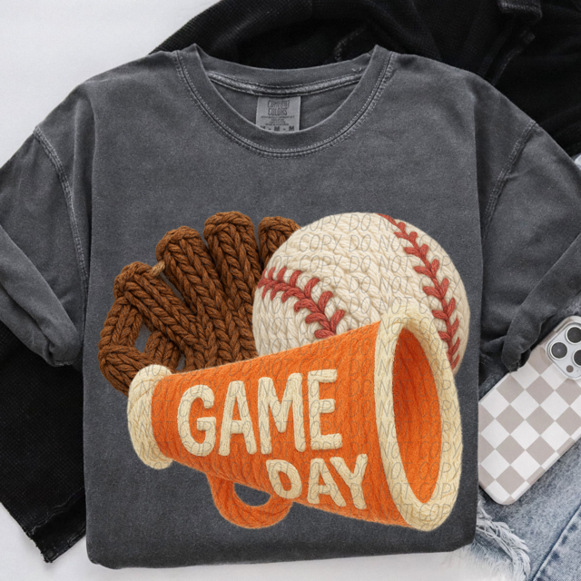 Yarn Baseball Game Day DTF Print