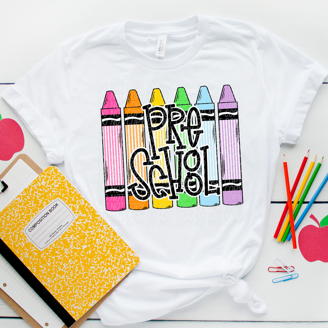 Crayon Back To School DTF Print