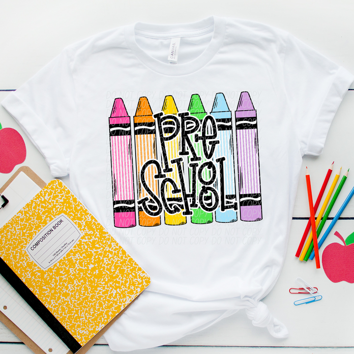 Crayon Back To School DTF Print