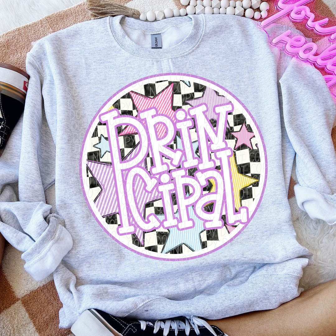 Back To School Stars Purple - Occupations DTF Print