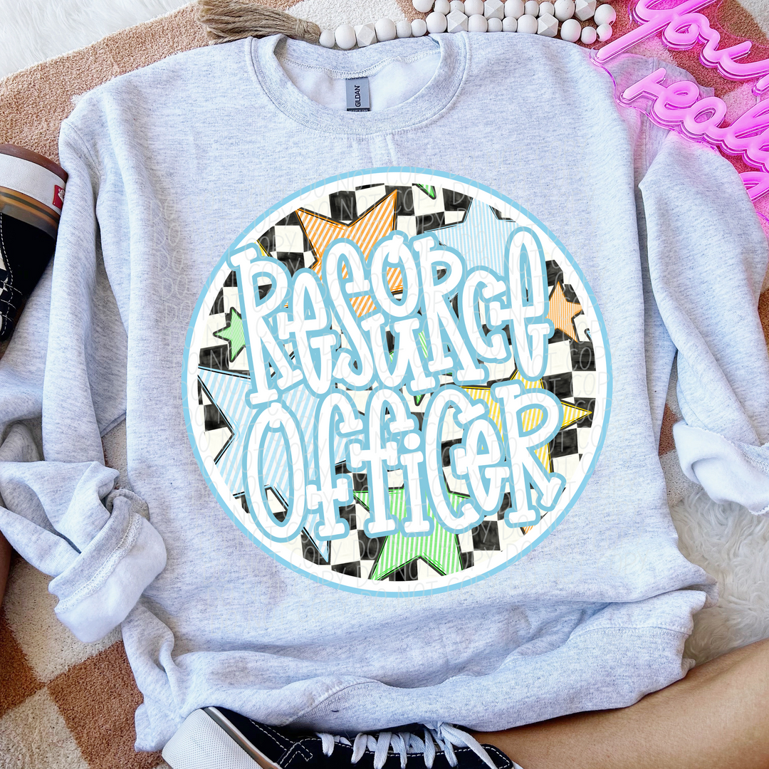 Back To School Stars Blue - Occupations DTF Print