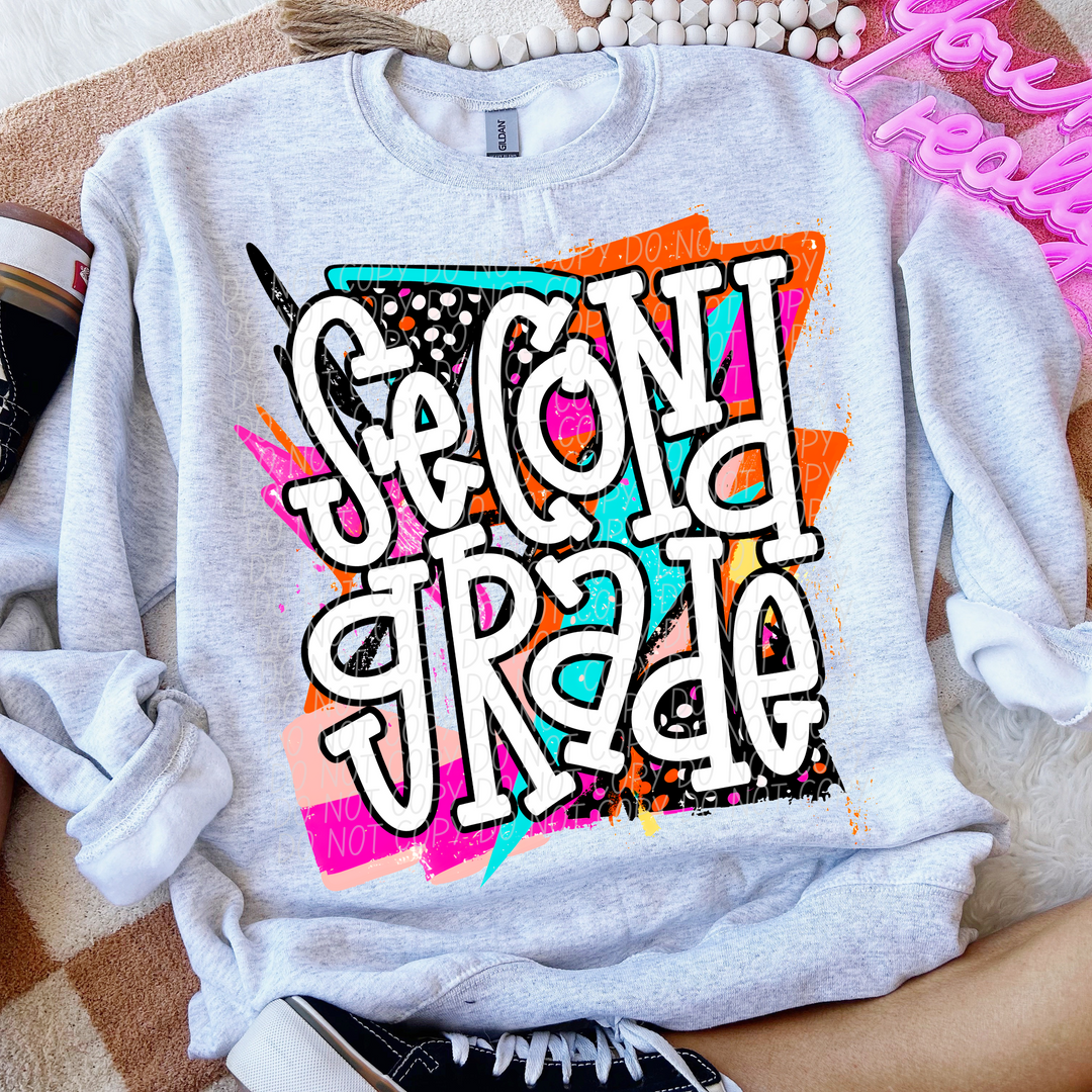 Bright Retro School Grades DTF Print