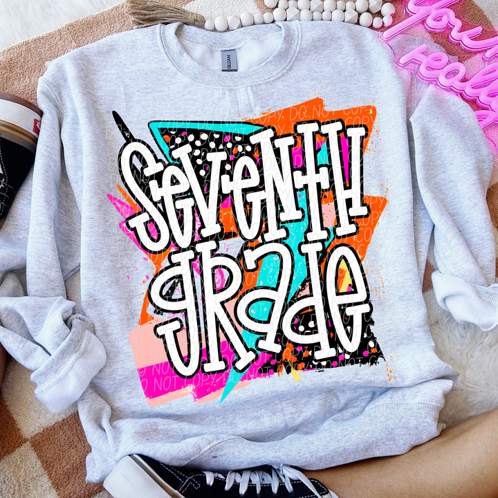 Bright Retro School Grades DTF Print