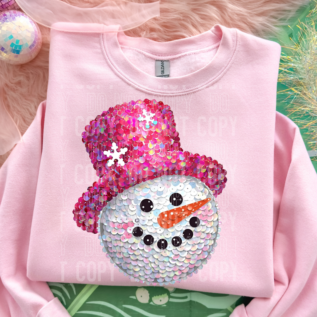 Snowman Sequins DTF Print