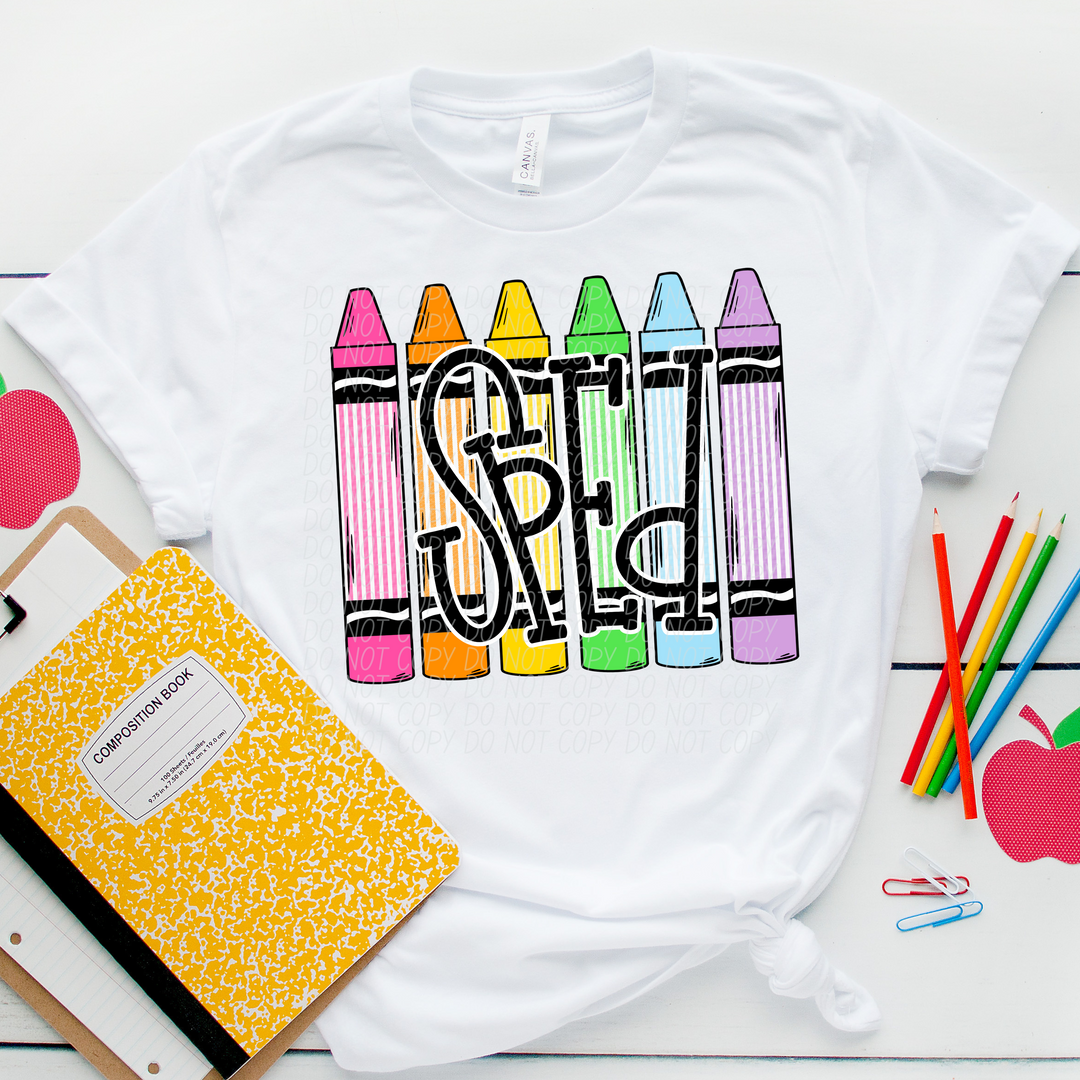 Crayon Back To School DTF Print