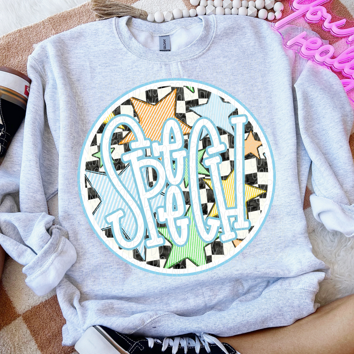 Back To School Stars Blue - Occupations DTF Print