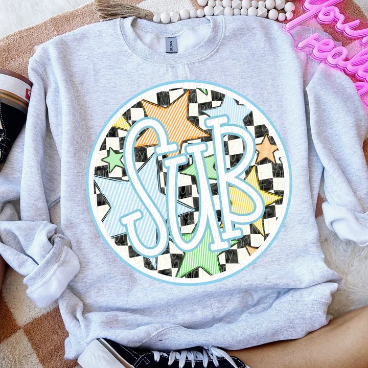 Back To School Stars Blue - Occupations DTF Print