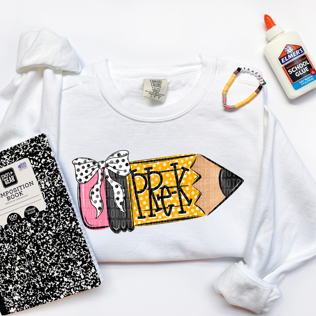 School Pencil Doodle Collection DTF Print