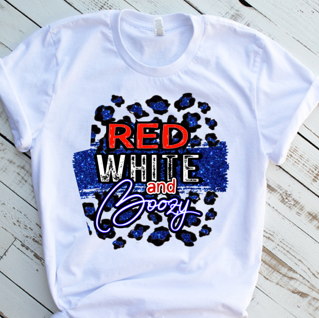 Red White and Boozy DTF Print