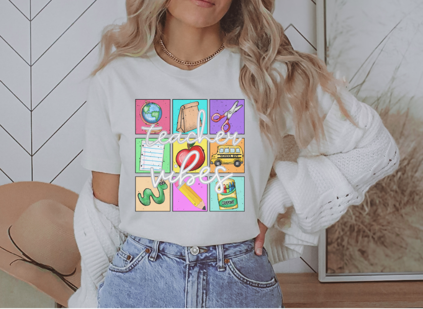 Teacher Vibes DTF Print