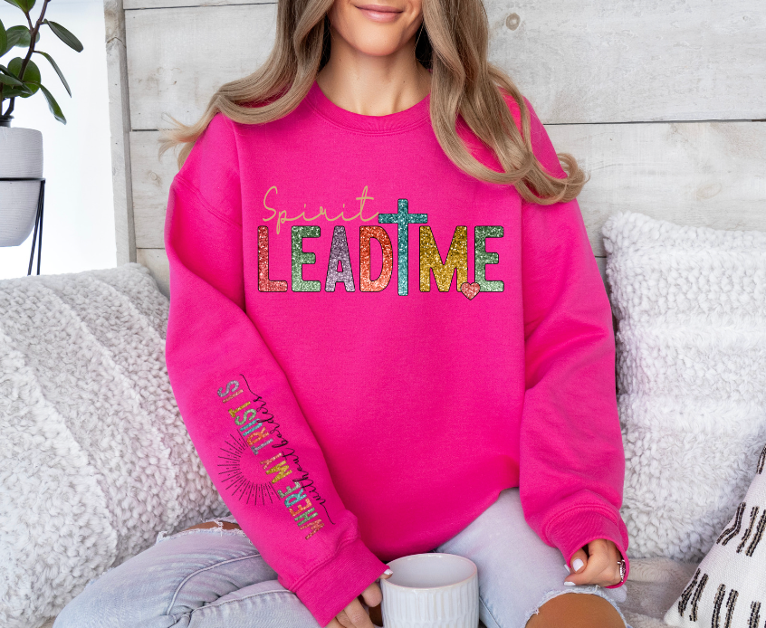 Spirit Lead me Faux Glitter FRONT DTF Print