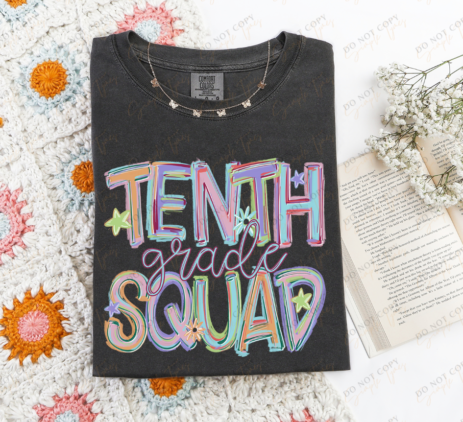 Back To School Squad Tilted Words DTF Print