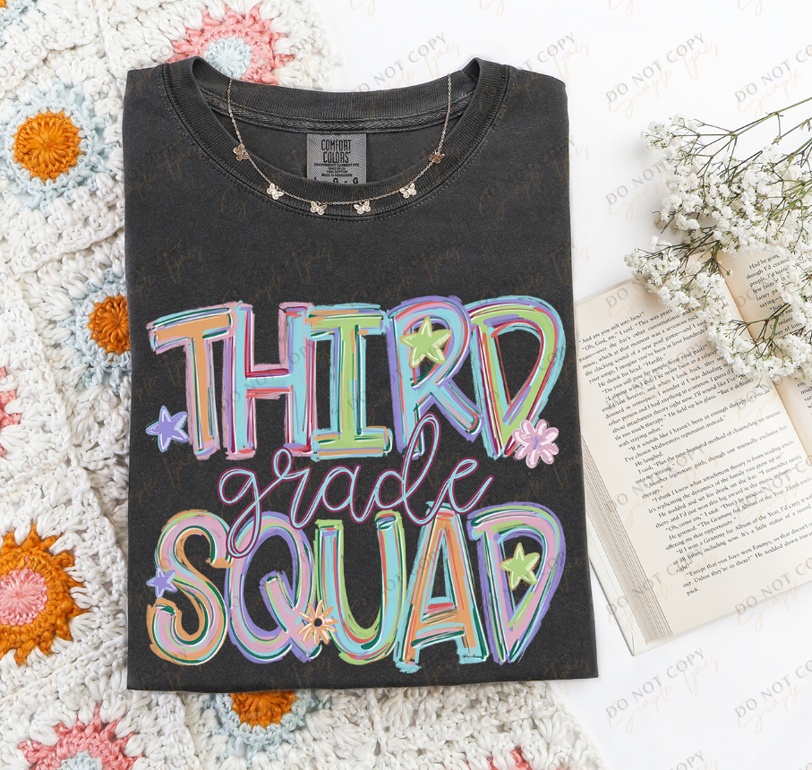 Back To School Squad Tilted Words DTF Print