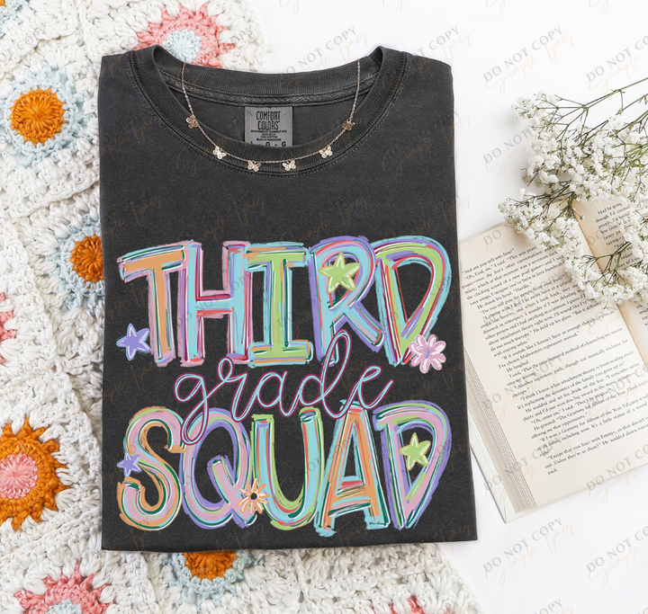 Back To School Squad Tilted Words DTF Print