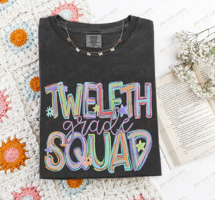 Back To School Squad Tilted Words DTF Print