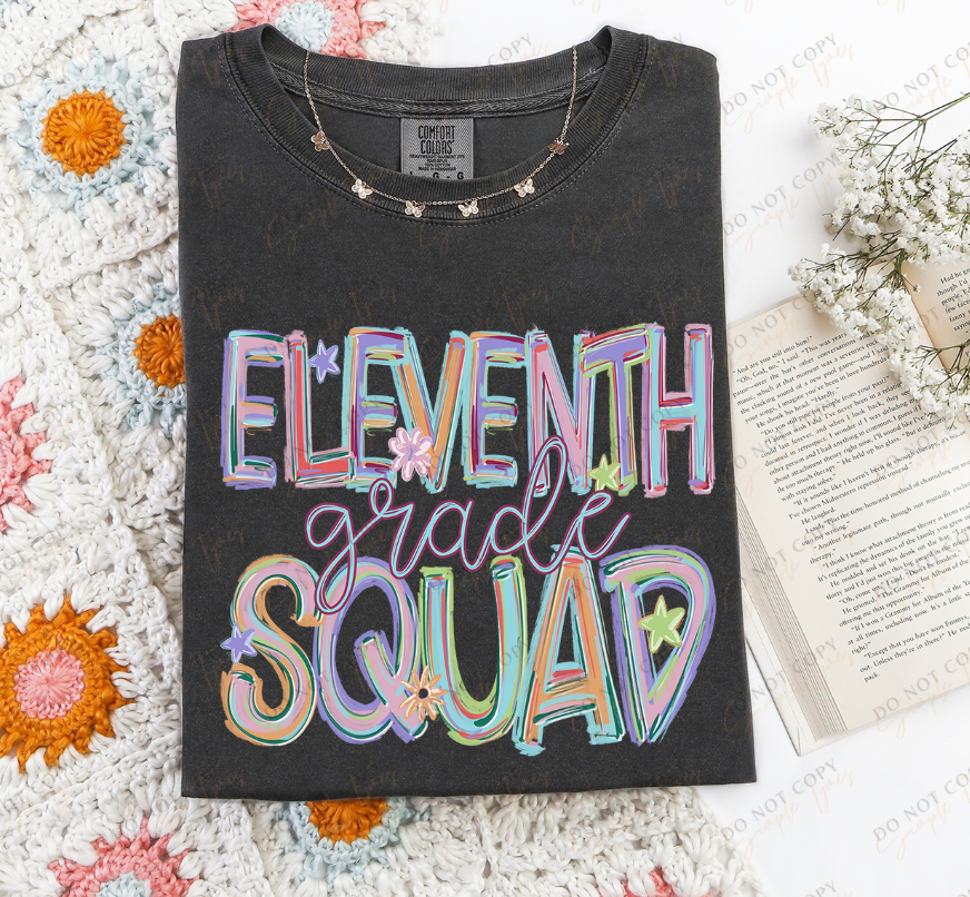 Back To School Squad Tilted Words DTF Print